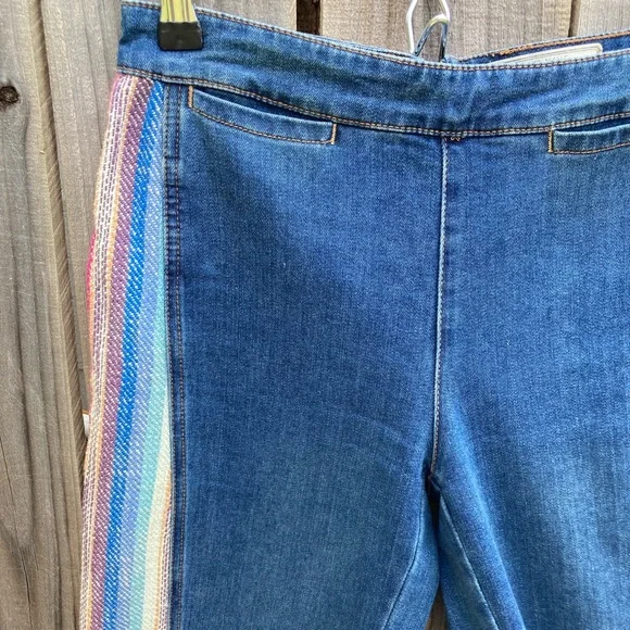 Free people sacred valley blanket flare jeans wide leg 70’s 24 25 26 - Picture 4 of 8